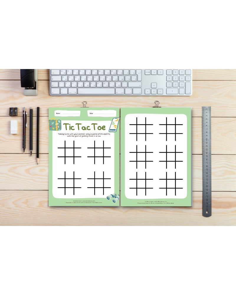 Road trip worksheets/ printables for kids - Chinese, French, English - Tic Tac Toe