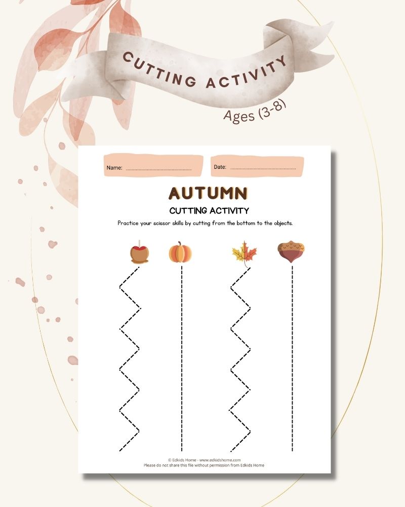 Free Fall Worksheet - Cutting Activity