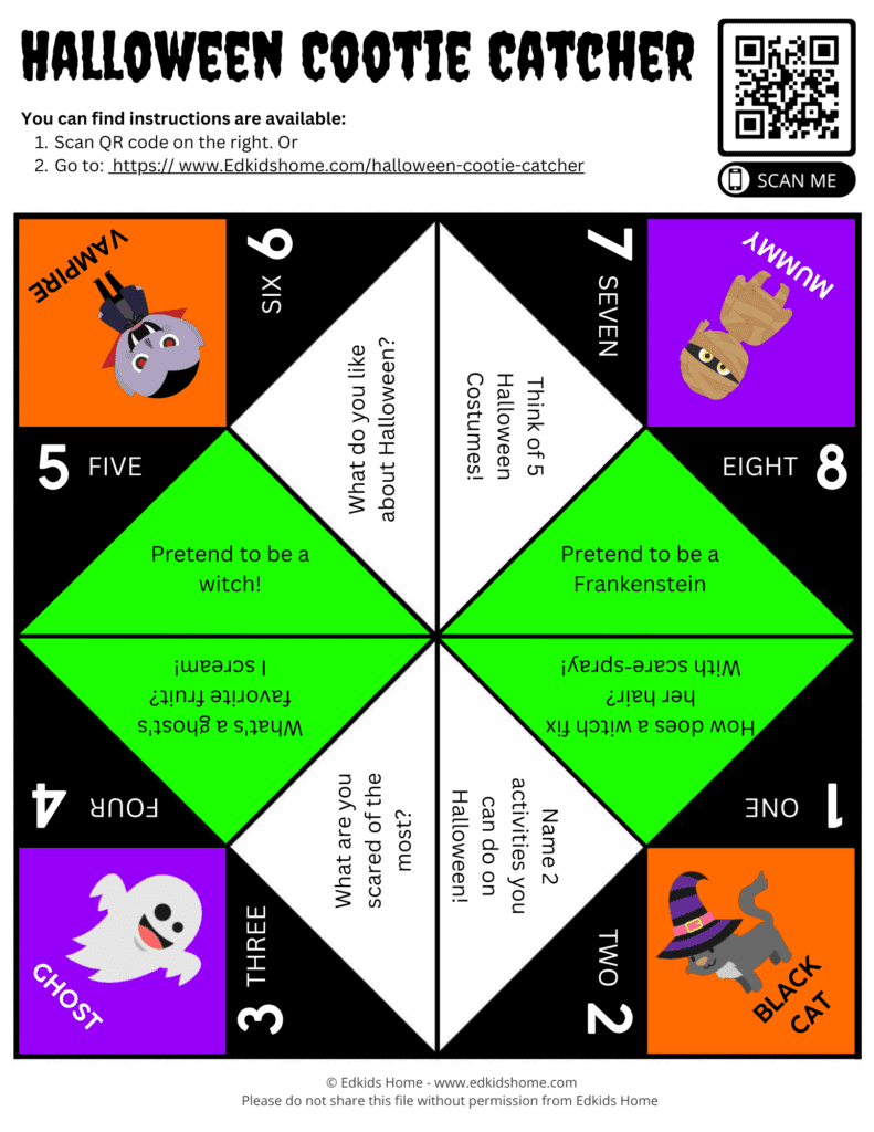 Halloween Cootie Catcher - Edkids Home