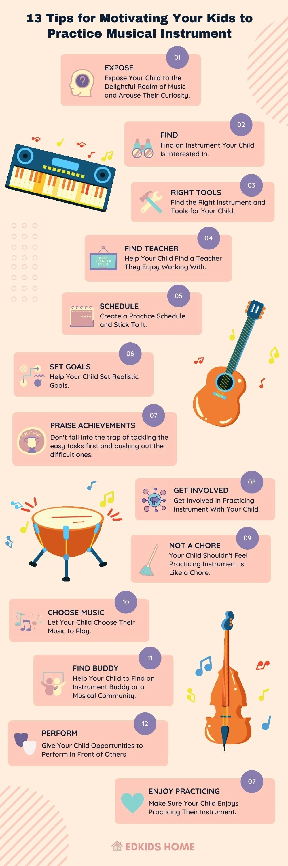 Infographic: 13 tips for motivating your kids to practice musical instrument