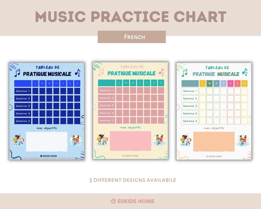 13 Tips for Motivate Child to Practice Musical Instruments | Music practice Chart