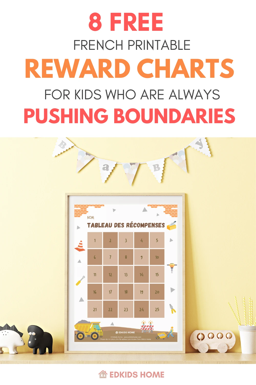 8 free French printable reward chart for kids who are always pushing boundaries