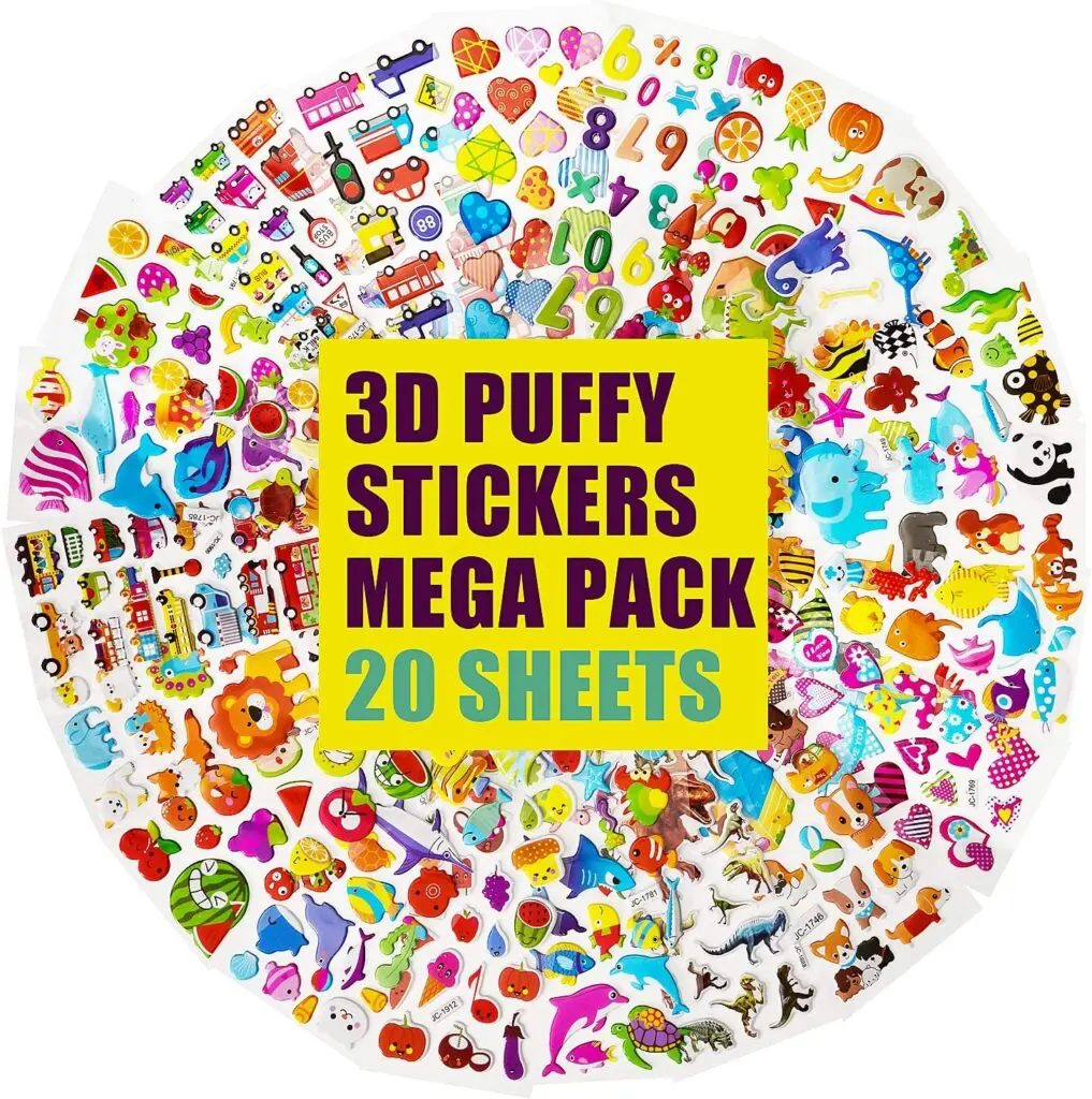 3D Stickers for Kids & Toddlers - Road trip with kids