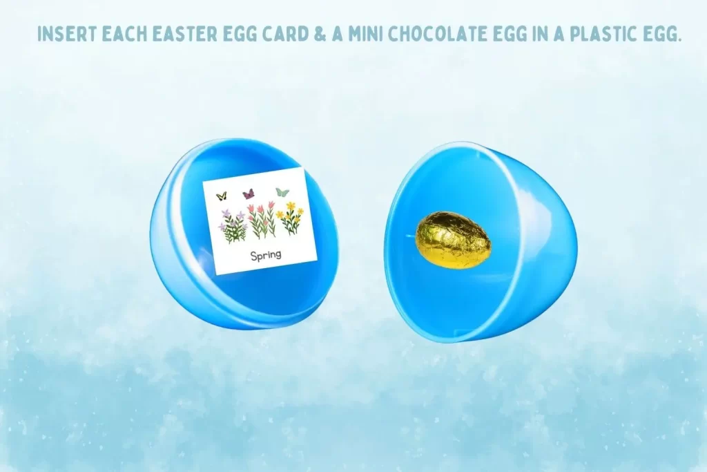 Insert Bingo Cards into Egg | | Free Easter Hunt & Bingo printable | Easter activities for kids | English & Chinese 