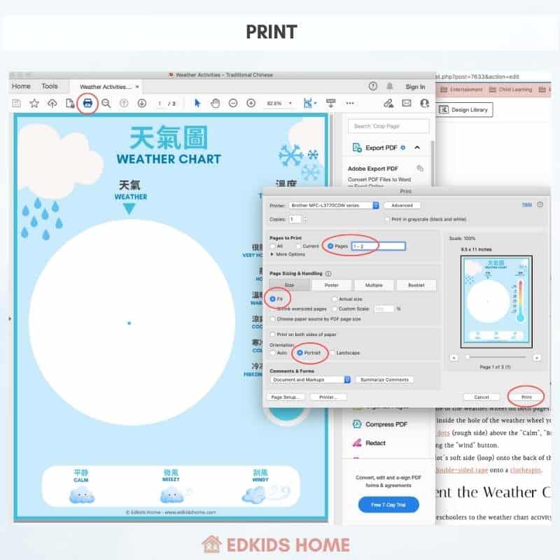 weather activity for preschool | how to print