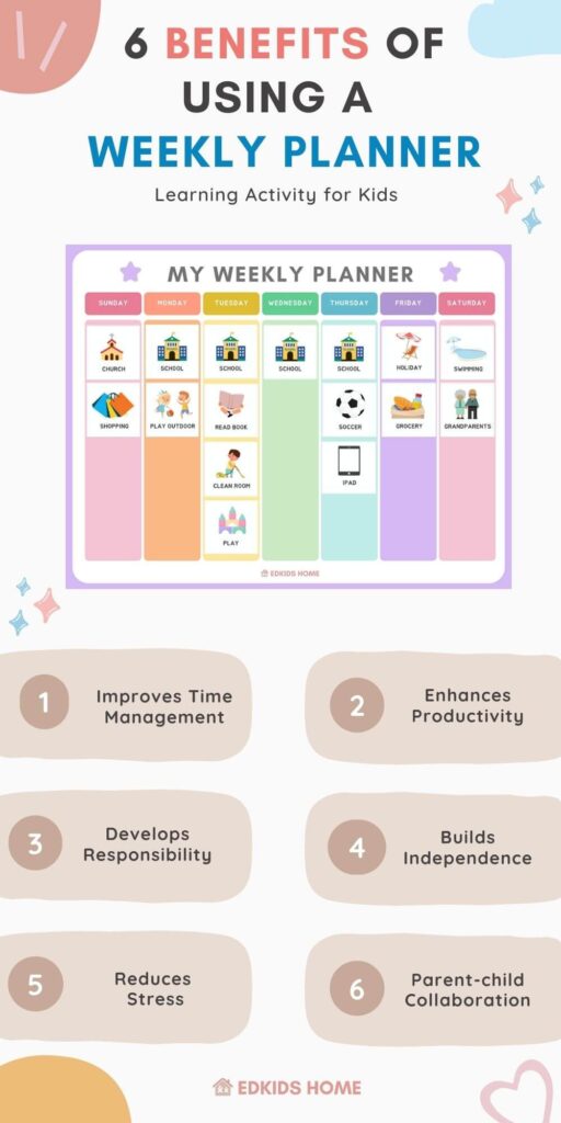 6 benefits of using a weekly planner for kids printable 