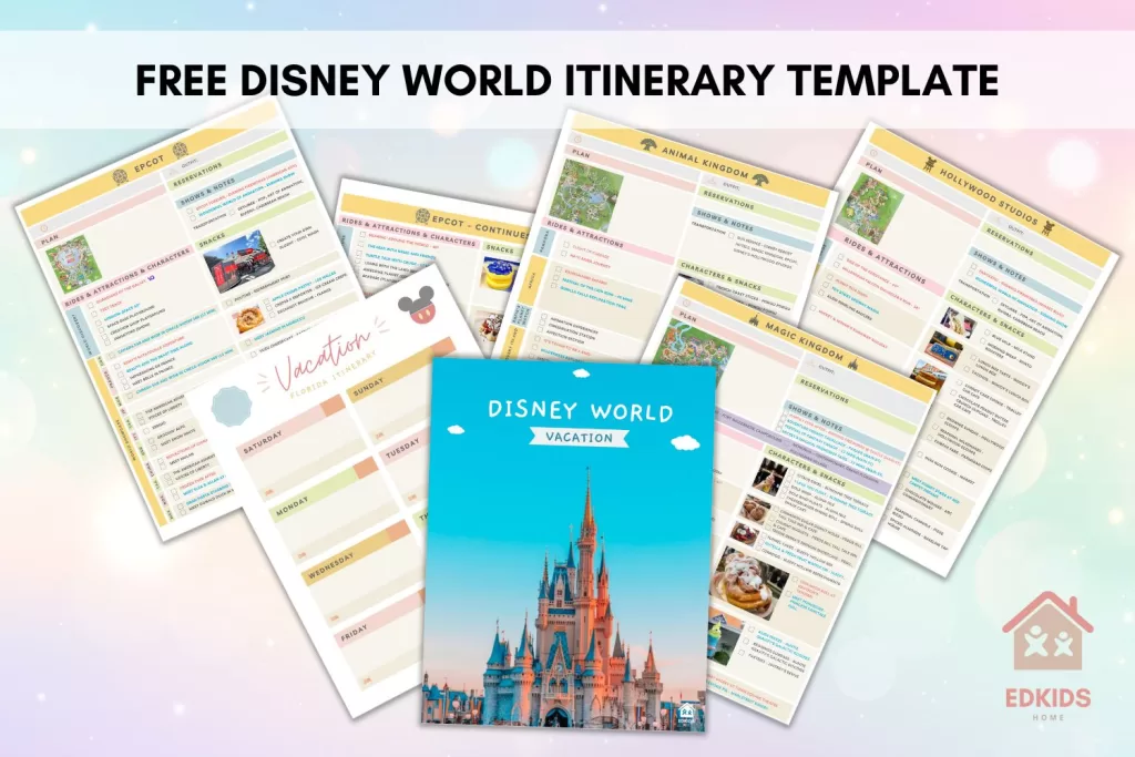 Disney World Itinerary template