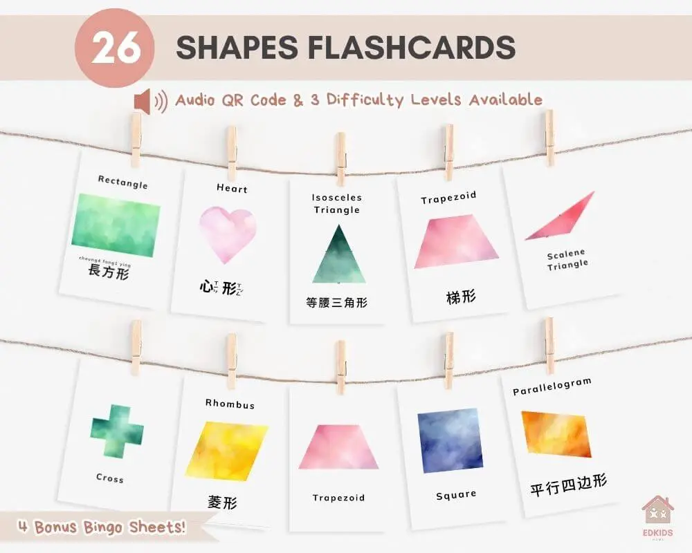 Shapes flashcards printable
